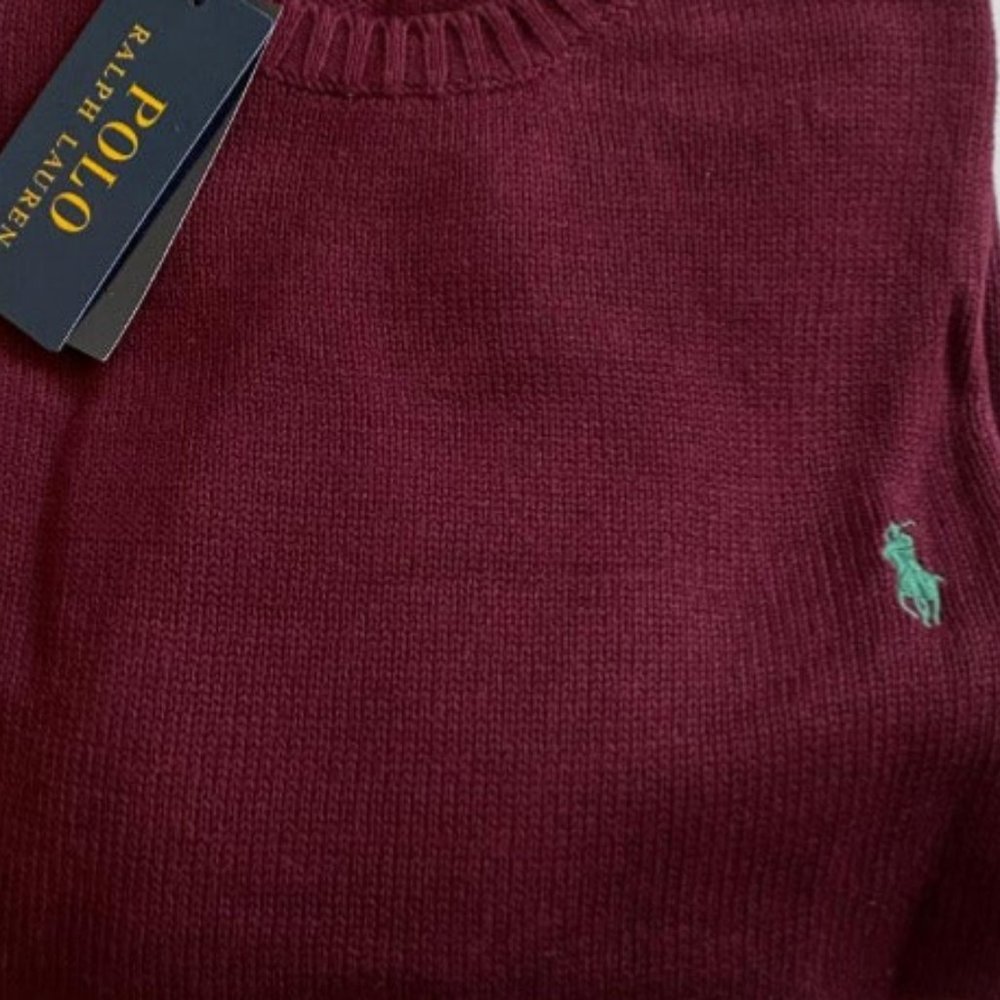 Polo Ralph Lauren Crew Neck Pima Cott(Burgandy) - Picture 2 of 6